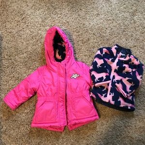 Adorable coat with removable fleece shell. NWOT